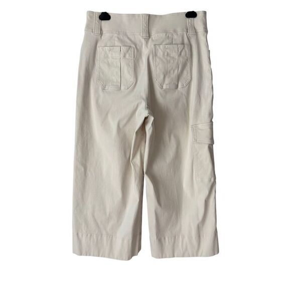 Spanx Stretch Twill Cropped Cargo Pants size 1X Eggshell Cream - Picture 5 of 8